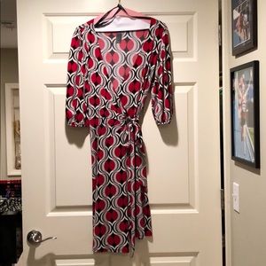 Red and black wrap dress size 4